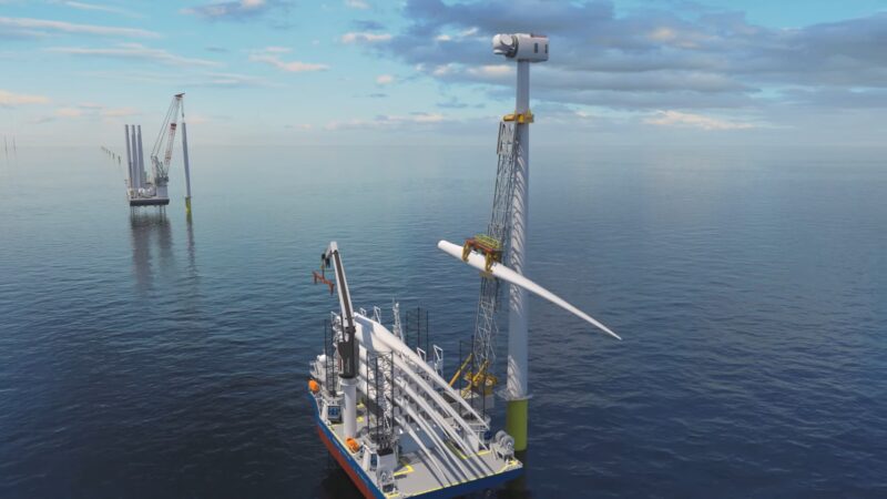 洋上風力タービンのブレード設置効率を向上させる目的のSEP船を発表