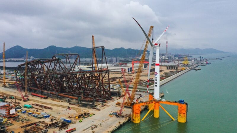 中国で4,000トンの浮体基礎に7.25MWの風力タービン搭載