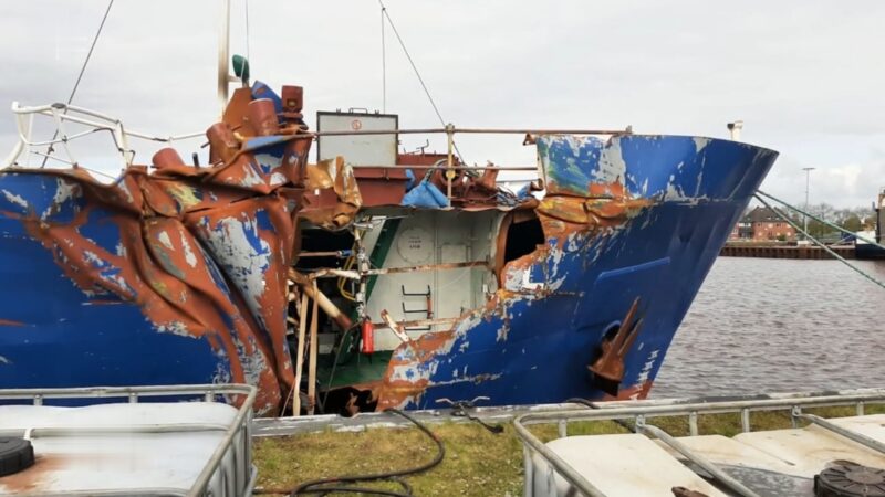 ドイツの「Gode Wind 1」で風力タービンに貨物船が衝突