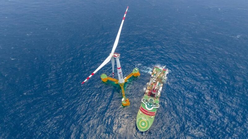 7.25MWの浮体式洋上風車が洋上油田への送電を開始