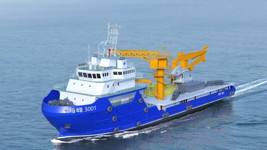 中国で洋上支援船を風力向けの多機能運用保守船へアップグレード