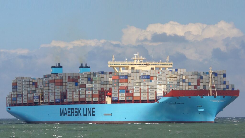 デンマーク沖でMAERSKのコンテナ船からコンテナ流出