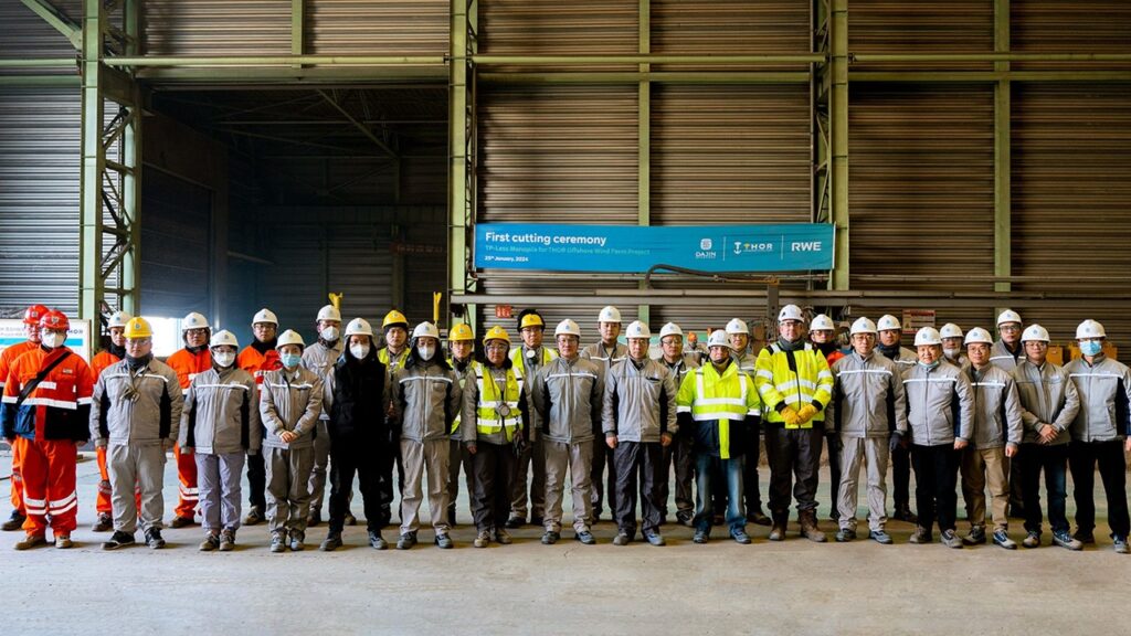 中国の大金重工でデンマークの「Thor」向けモノパイル製造開始