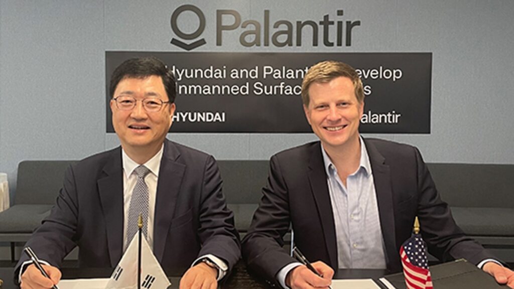 現代重工とPalantirがUSV開発に向けてMOU締結