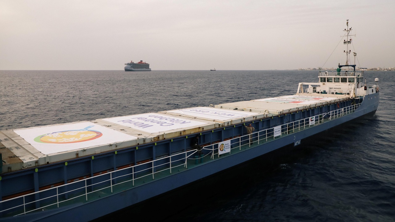 援助物資を積んだ運搬船が再び海路でガザへ向けキプロス出発