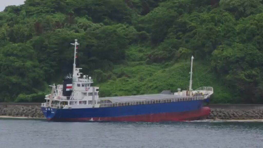 クダコ水道の中島西方で貨物船「盛明丸」の乗揚げ事故発生
