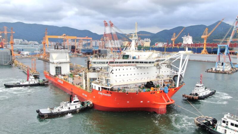 韓国で建造中のSEP船「Wind Maker」進水