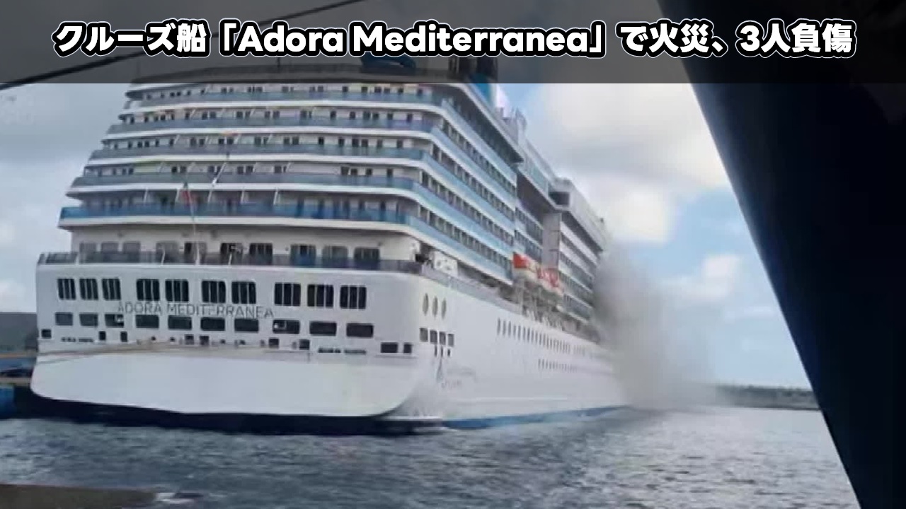 クルーズ船Adora Mediterraneaで火災、3人負傷