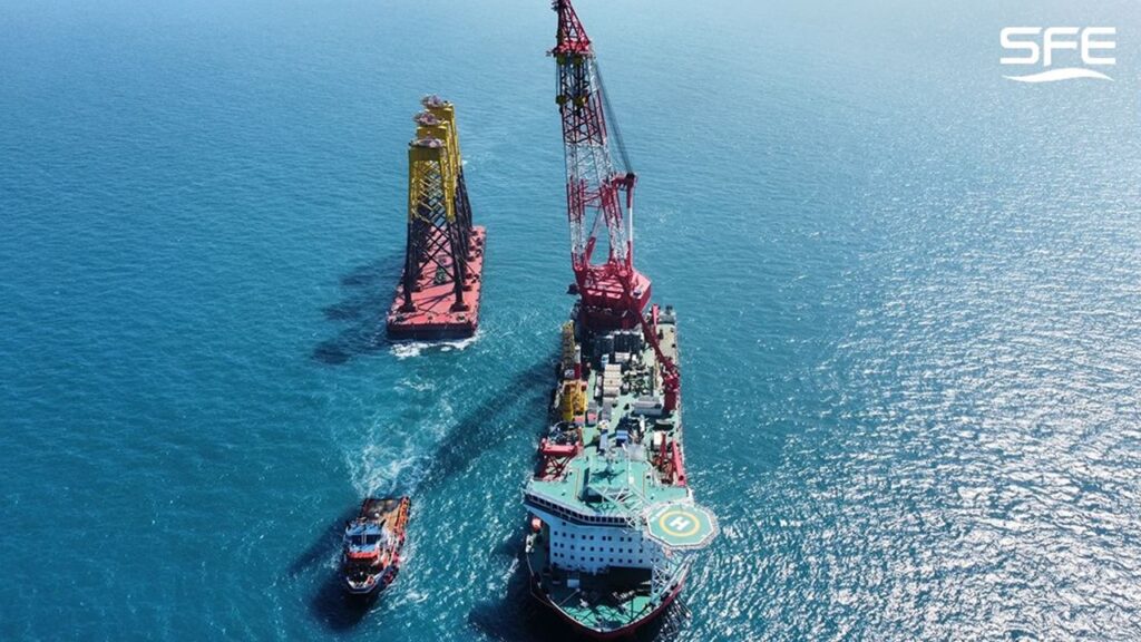 Taipower洋上風力プロジェクトでジャケット設置作業を開始