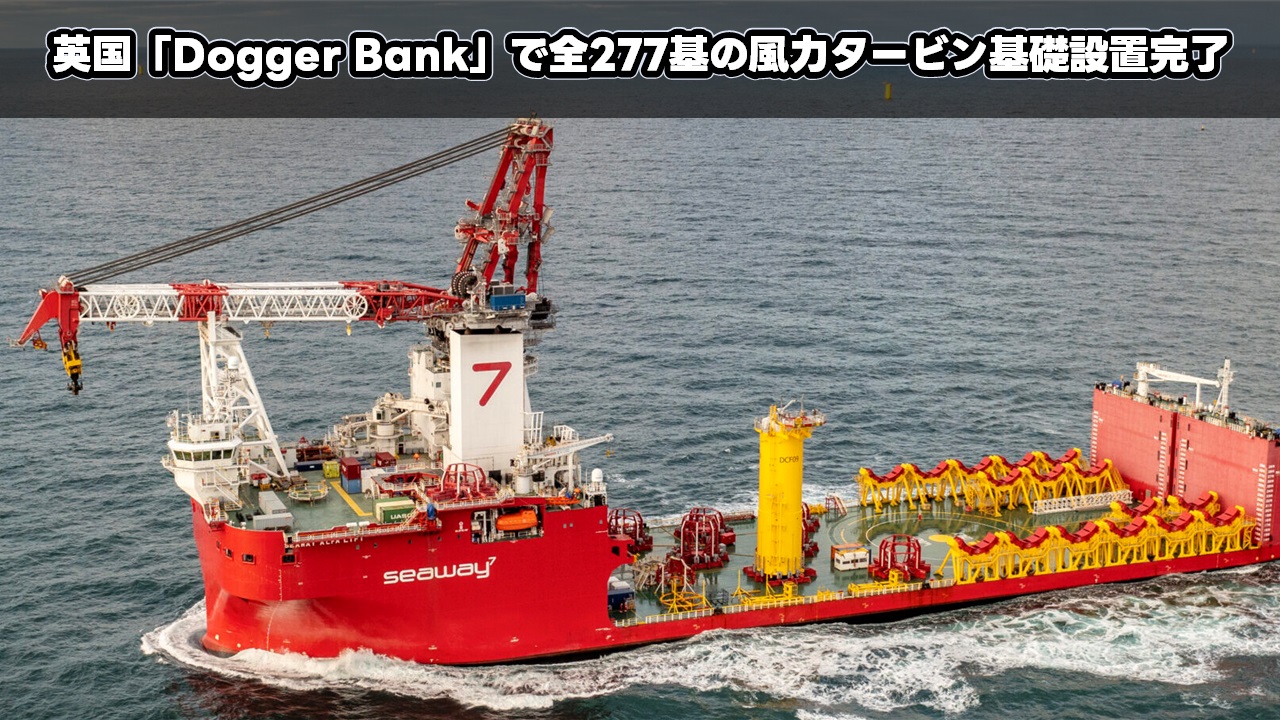 英国「Dogger Bank」で全277基の風力タービン基礎設置完了