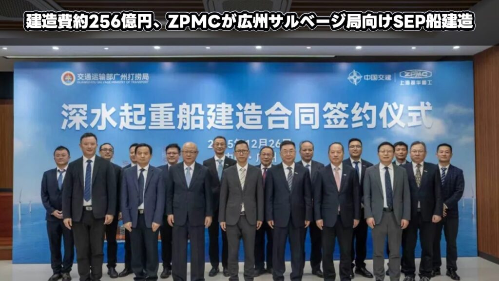 建造費約256億円、ZPMCが広州サルベージ局向けSEP船建造