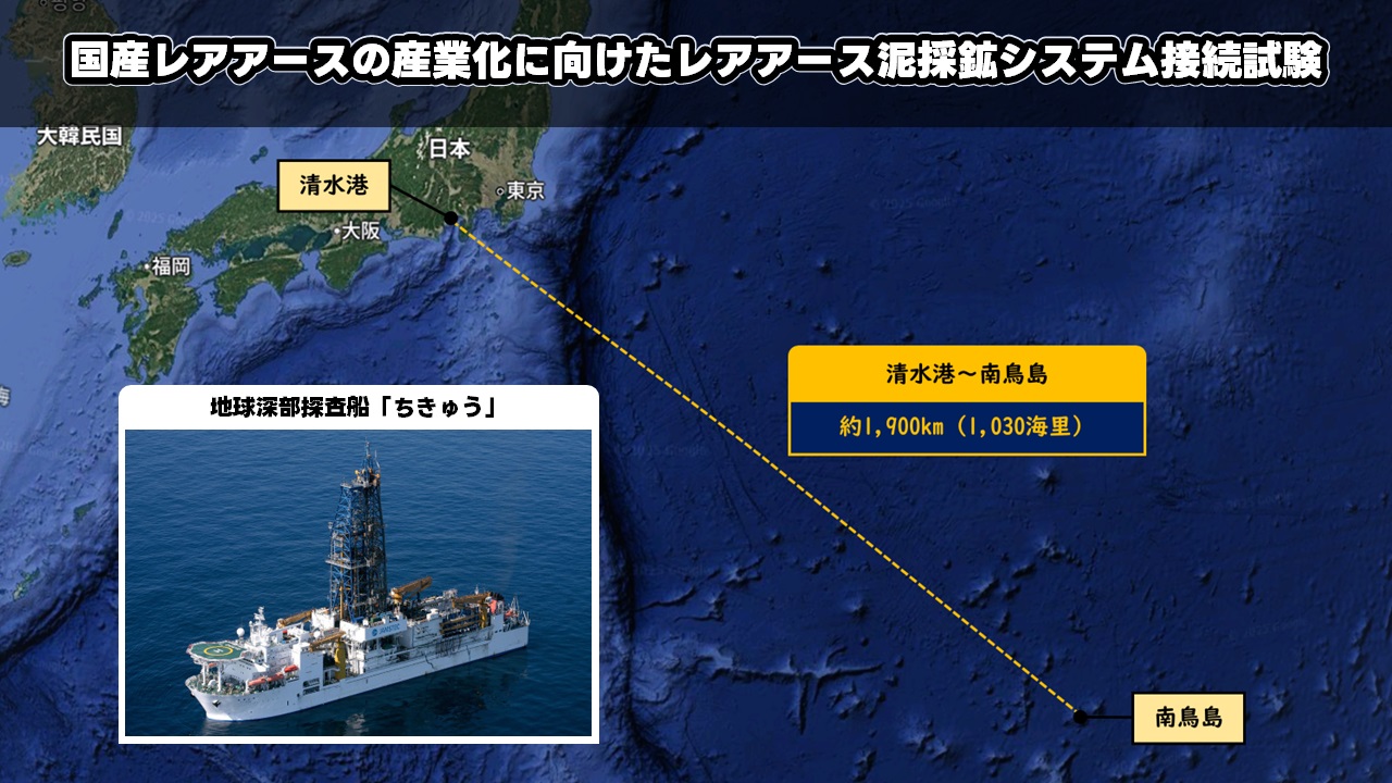 国産レアアースの産業化に向けたレアアース泥採鉱システム接続試験