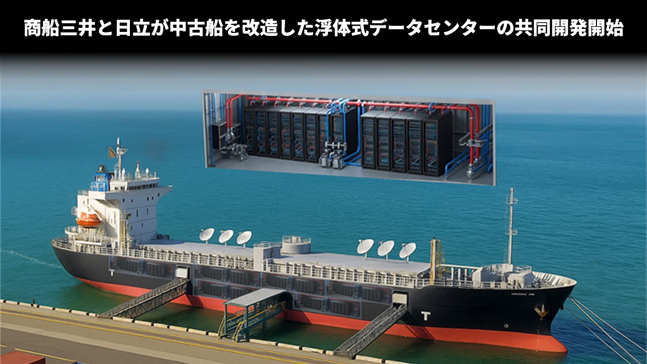 商船三井と日立が中古船を改造した浮体式データセンターの共同開発開始