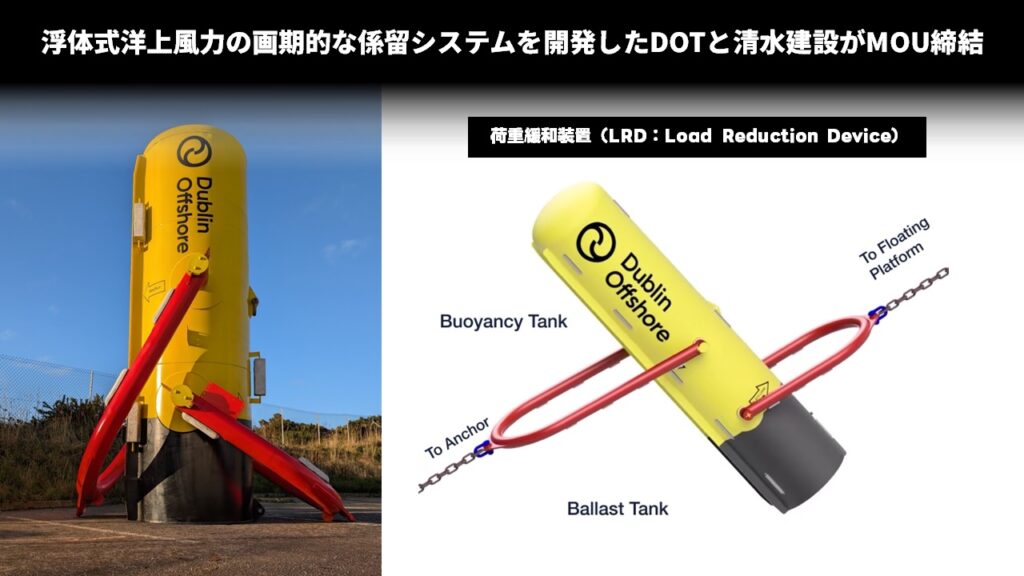 浮体式洋上風力の画期的な係留システムを開発したDOTと清水建設がMOU締結