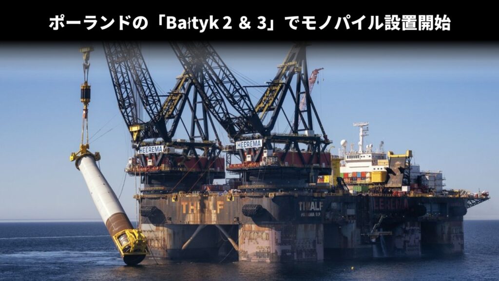 ポーランドの「Bałtyk 2 ＆ 3」でモノパイル設置開始