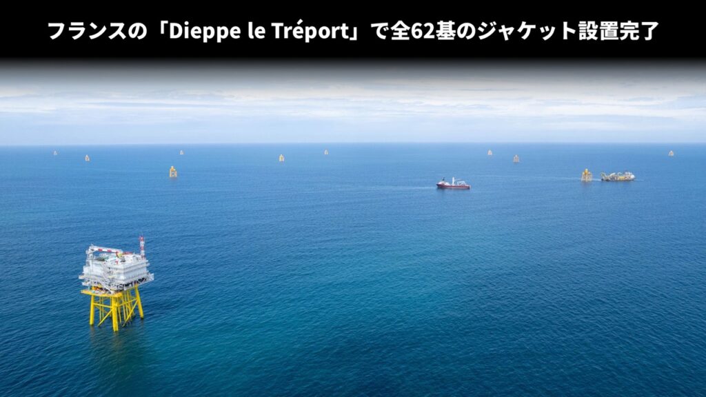 フランスの「Dieppe le Tréport」で全62基のジャケット設置完了