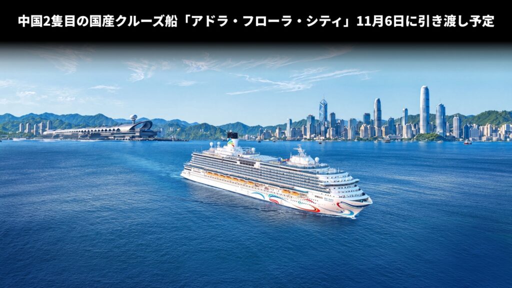 中国2隻目の国産クルーズ船「アドラ・フローラ・シティ」11月6日に引き渡し予定